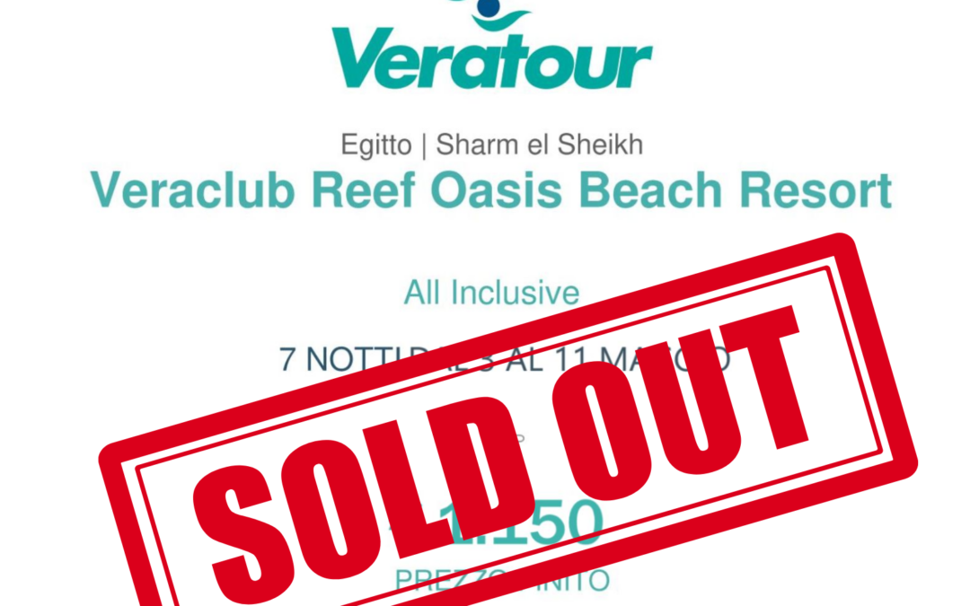 SOGGIORNO MARE A SHARM EL SHEIKH VERACLUB REEF OASIS 3 -11 maggio sold out!